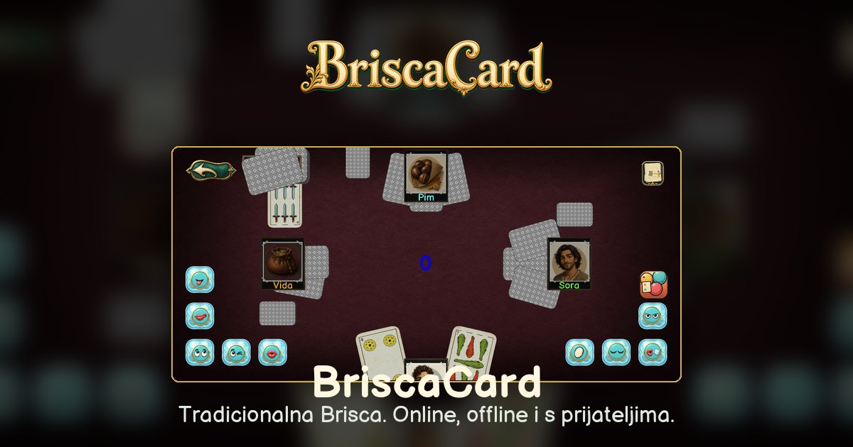 Partija BriscaCarda za četiri igrača