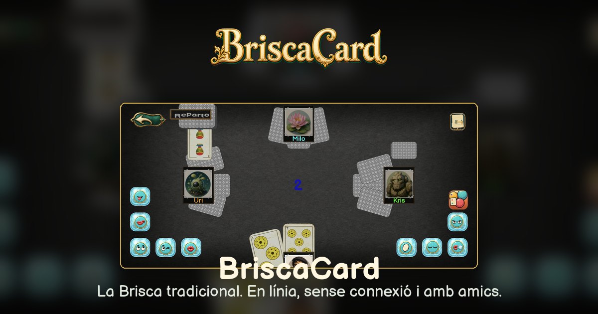 Una partida de BriscaCard per a quatre jugadors