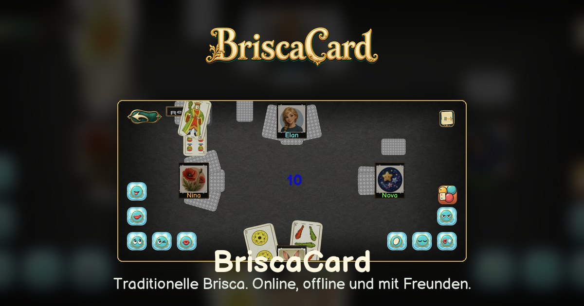 Eine BriscaCard-Partie mit vier Spielern