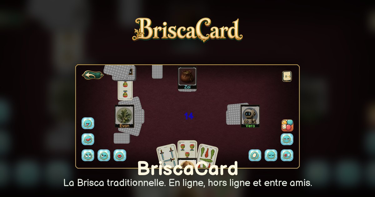 Une partie de BriscaCard à quatre joueurs