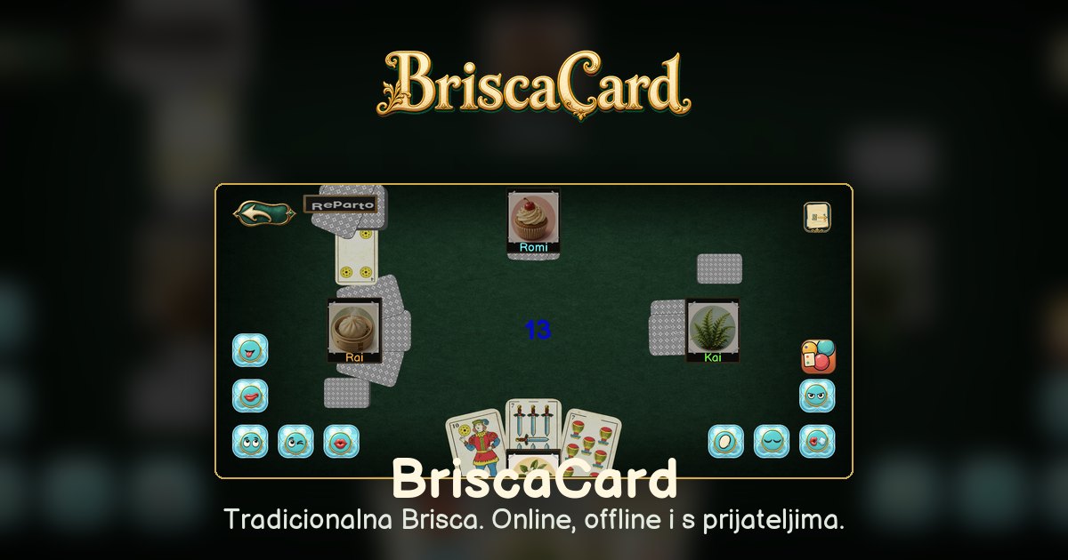 Partija BriscaCarda za četiri igrača