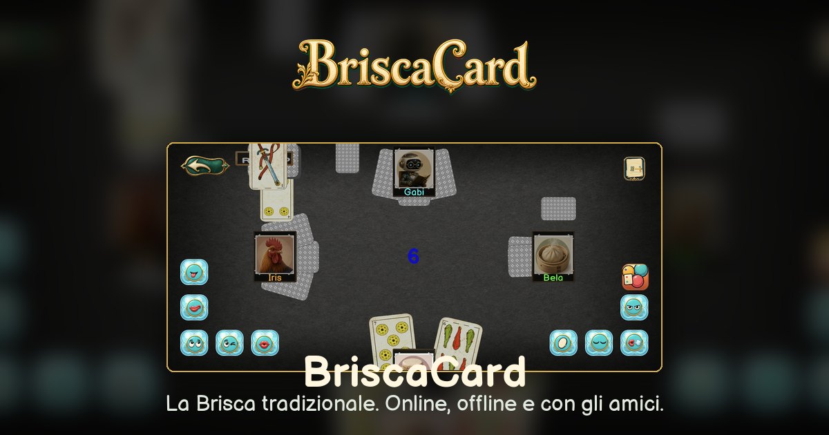 Una partita di BriscaCard per quattro giocatori