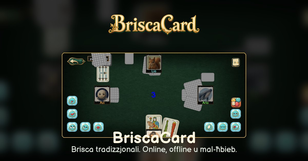 Logħba BriscaCard għal erba' plejers